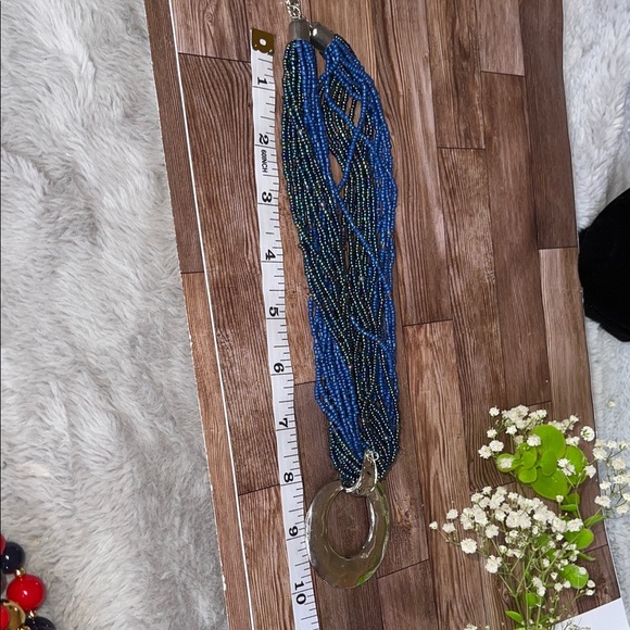 Chic Blue and Silver Multi-Strand Necklace - Picture 5 of 5